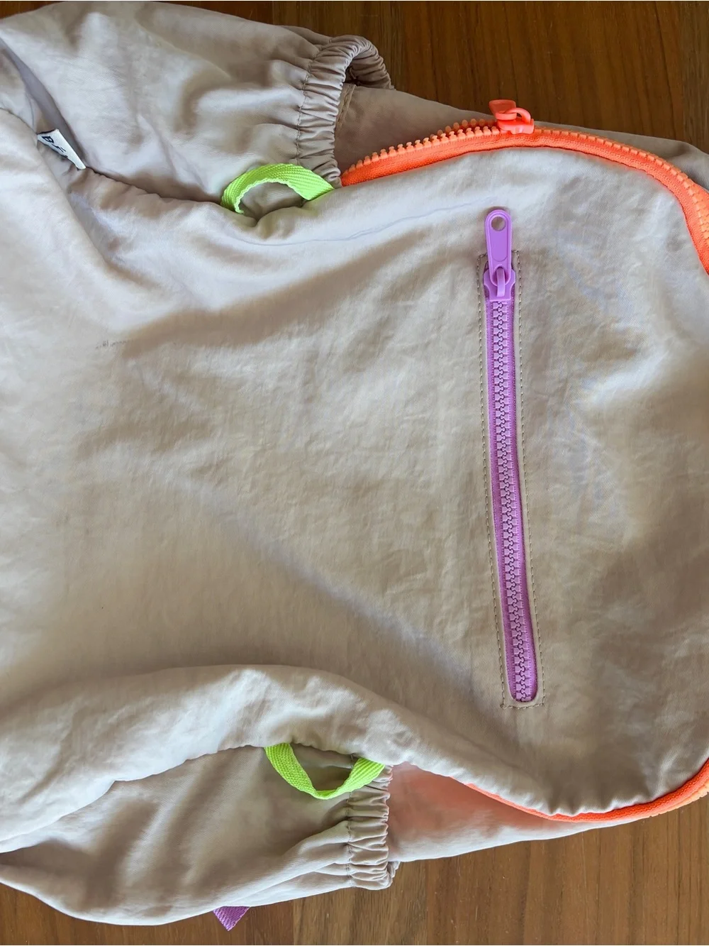 BEIS Kids Backpack in Cream, Pink & Orange with Lime Accents